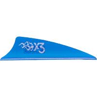 Bohning X3 Vanes Satin Blue 1.75 in. 100 pk.