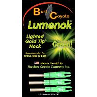 Lumenok Lighted Nocks Green Gold Tip 3 pk.