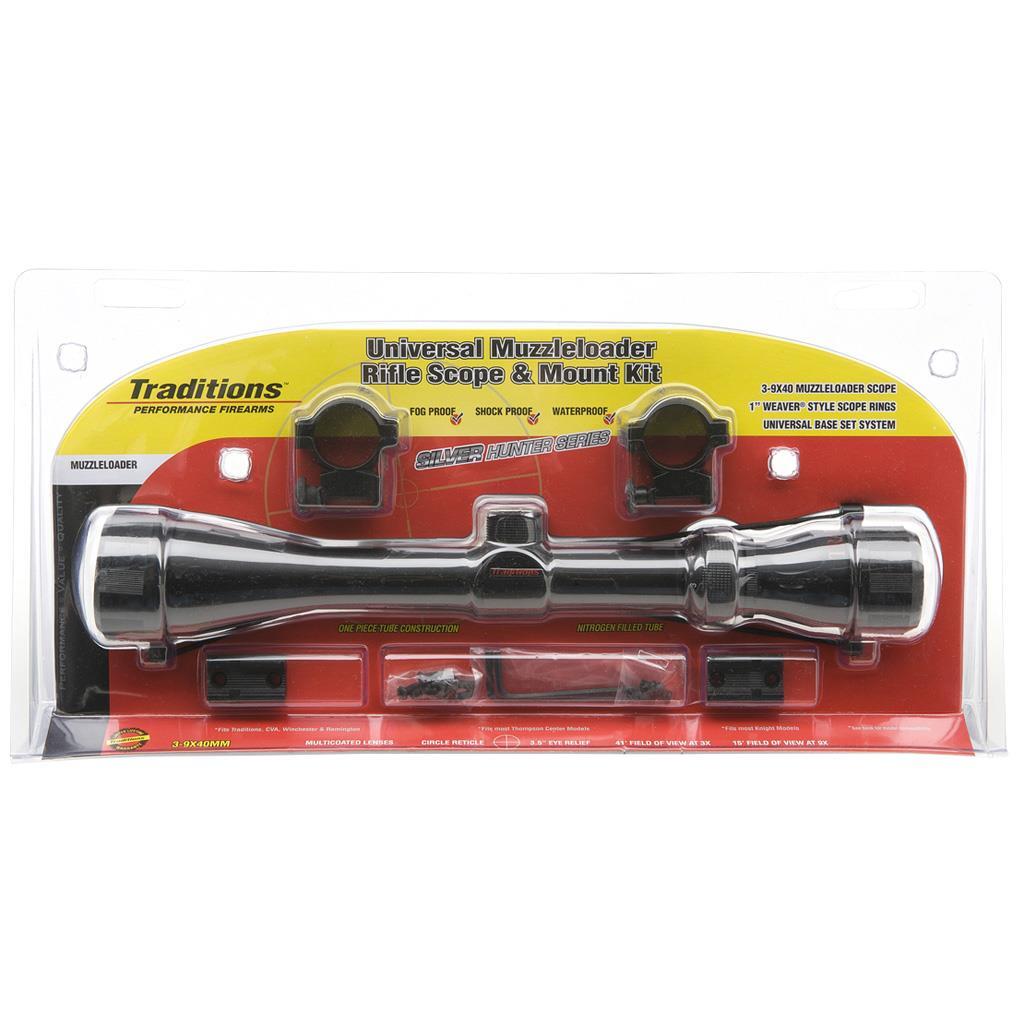 Traditions Muzzleloader Scope w/Rings and Base Black 39x40Traditions