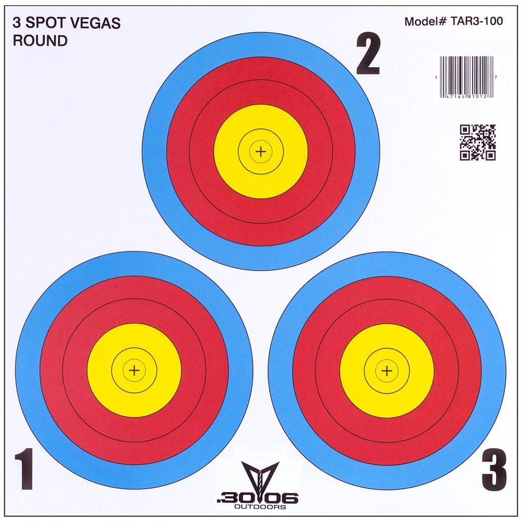 3006 Paper Targets 3 Spot Vegas 100 pk.3006 target faces Hunting Bow