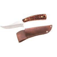 Bear and Son Upswept Skinner w/ Sheath Stag Delrin 7 1/4 in