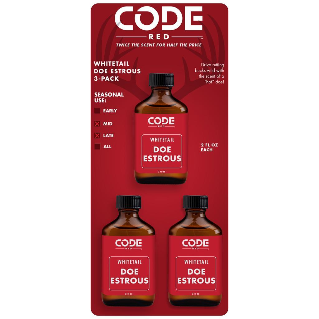 Code Red Doe Estrous Triple Pack 2 oz. 3 pk.|Code Red lures - Hunting Bow