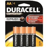 Duracell Coppertop Batteries AA 4 pk.