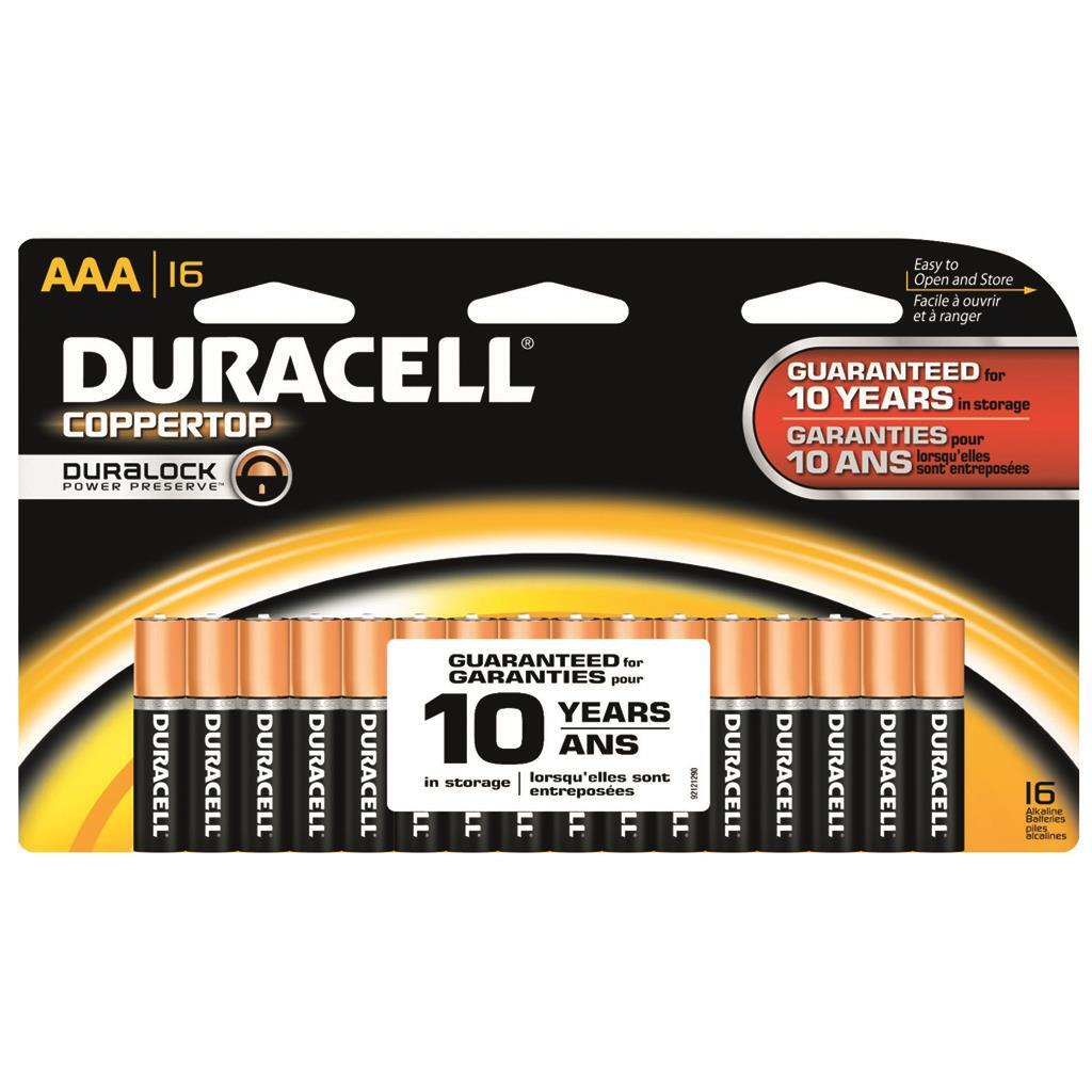 Duracell Coppertop Batteries AAA 16 pk.Duracell all purpose batteries