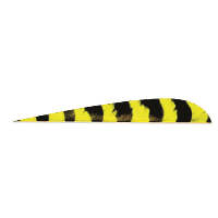 Trueflight Parabolic Feathers Barred Yellow 5 in. RW 100 pk.