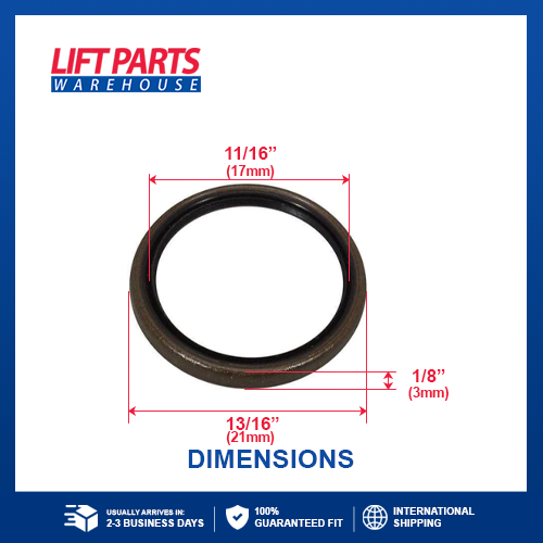 Seal - Dust For Nissan : 48522-FJ101; 13/16in. O.D.; 11/16" I.D.; 1/8" Width