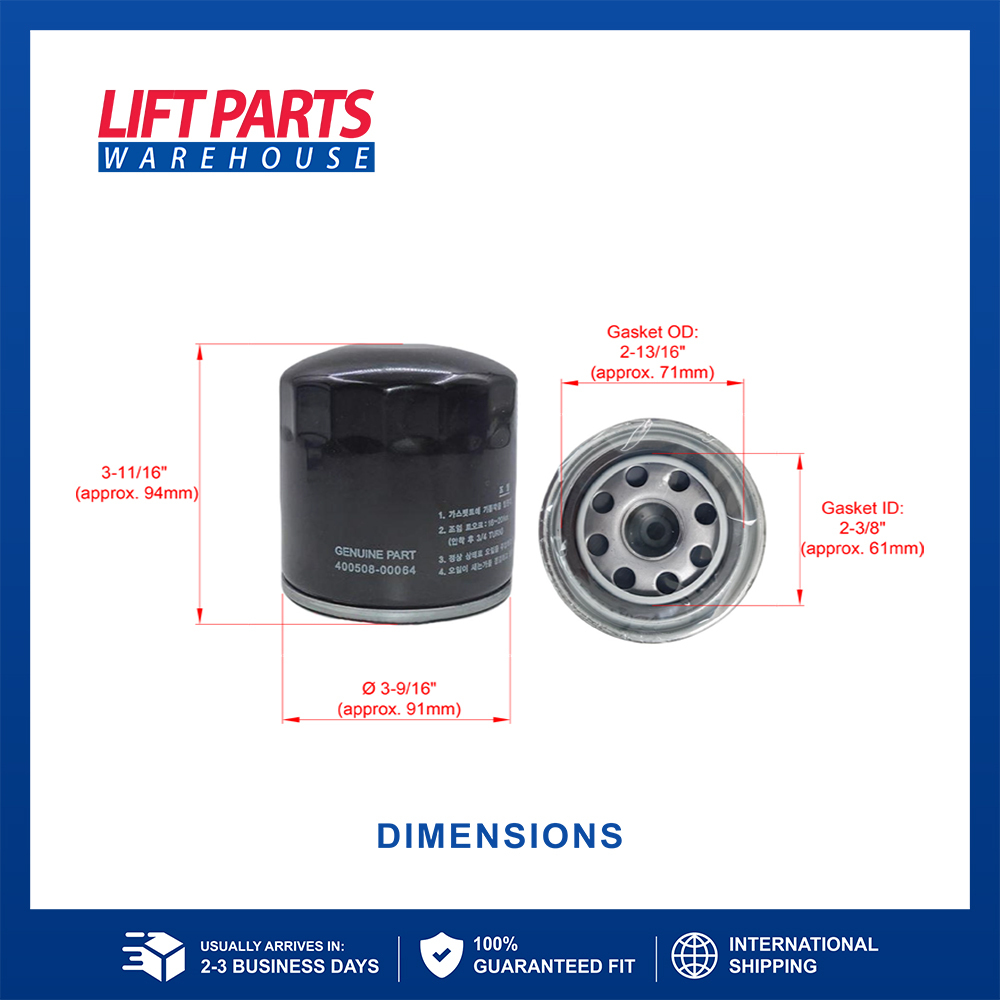 DW400508-00064 Engine Oil Filter Cartridge for Doosan