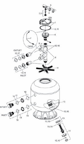 JANDY | SCREW, #10 X ¾” SS (QTY 6) | R0488100