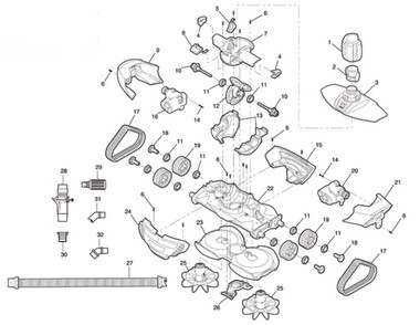 BARACUDA/ZODIAC MX8 | MX8 LOWER ENGINE HOUSING | R0525800