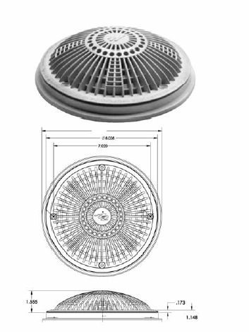 WATERWAY | 8” TRU FLOW COVER ONLY, WHITE | 642-2400 V