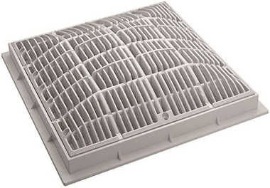Waterway 640-4790 V White 9" X 9" Square Frame and Grate