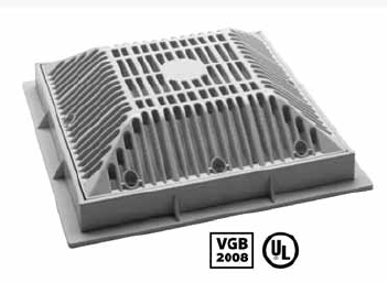 WATERWAY | 9” x 9” SQUARE FRAME AND GRATE, WHITE | 640-4790 V