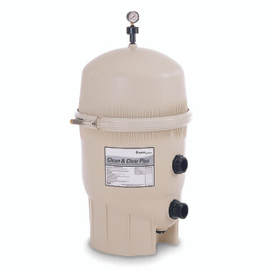 Pentair EC-160332 clean and clear plus fiberglass reinforced polypropylene tank 520 square feet 150 GPM Cartridge pool filter
