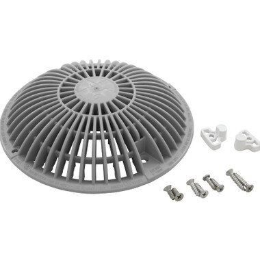 R8MF103 | AquaStar Pool Products | Main Drain Grate, Retro 8" Round, MoFlow, w/Hardware, Light Gray