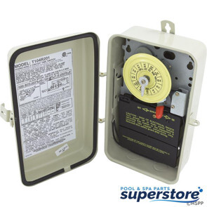 Intermatic | Time Clock, Intermatic T104R201, 24 hr, 230v, DPST,w/Fireman | T104R201 | INTT104R201 | INT-30-672