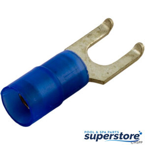 Generic | Flanged Fork Terminal, 16-14 AWG, #8 Stud, Blue, qty 25 | 60-555-1750 | PN14-8FF-M | 1624