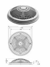 WATERWAY | 8" TRU FLOW COVER ONLY, GRAY | 642-2407 V