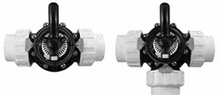 CUSTOM MOLDED PRODUCTS | COMPLETE BLACK CPVC VALVE WITH UNIONS, 3-WAY, 1-1/2" SLIP |  25923-154-000