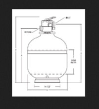 Jacuzzi®| Laser COMPLETE SAND FILTER, TOPMOUNT, L250-7C, 25", 1-1/2" VALVE | 94089250